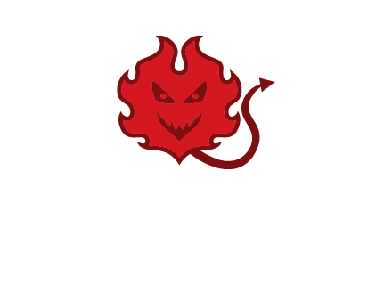 devil face with fire logo