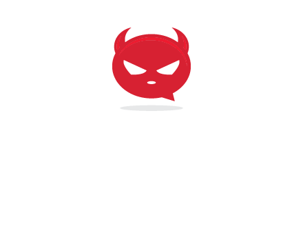 devil chat bubble logo