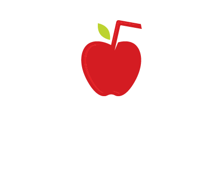 apple with straw beverage logo