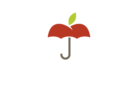 umbrella with an apple top logo