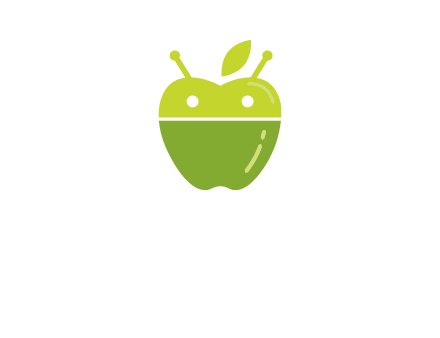 android mix with apple logo