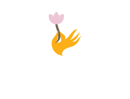 hand with flower logo