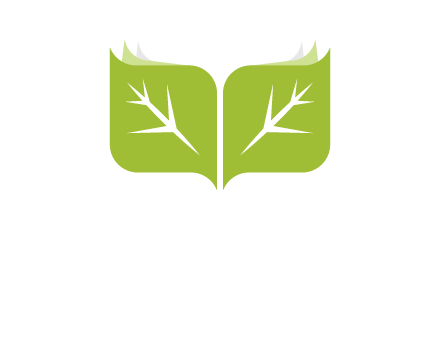 leaves with book icon