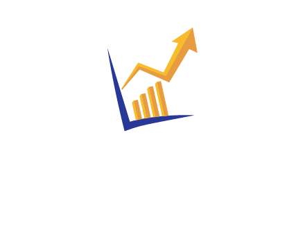 arrow and bar chart finance logo