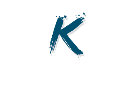 letter K written with a paintbrush