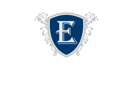 letter E in shield