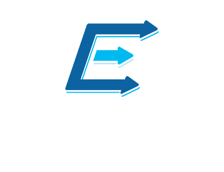 letter E with arrows