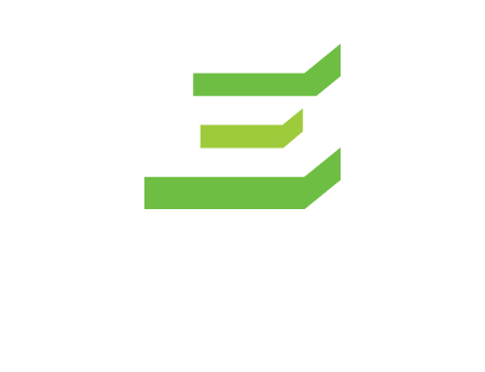 3D stripes forming letter E