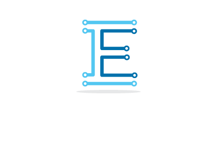 letter E with lines