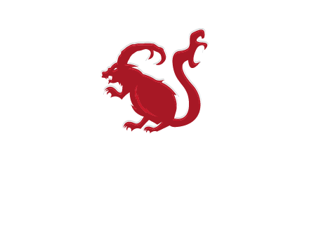 evil monster mouse logo with horns