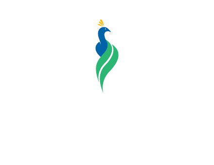 peacock with a swoosh tail icon