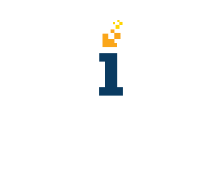 Letter I with pixels logo