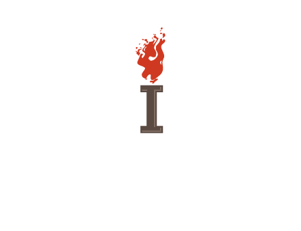 letter I with flames logos