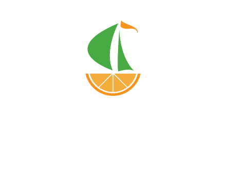 sailing ship with orange travel logo