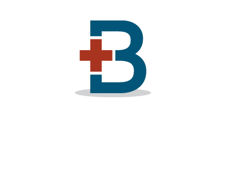 Medical cross in letter B