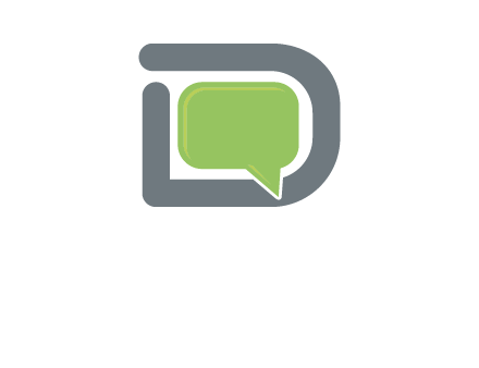 Chat icon in Letter D logo