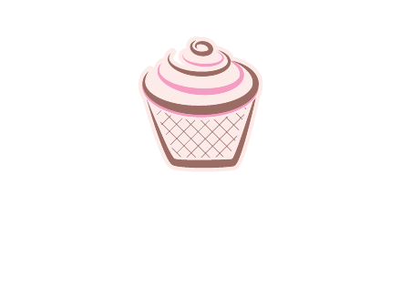 cupcake with swirl cream logo icon