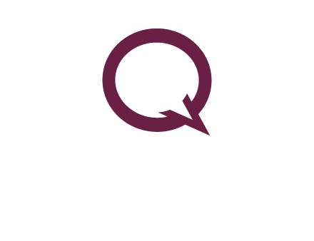 letter Q looking like text bubble