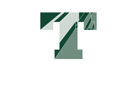 letter T with broken glass style