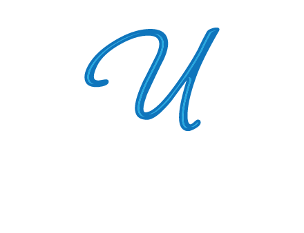 letter U in script font