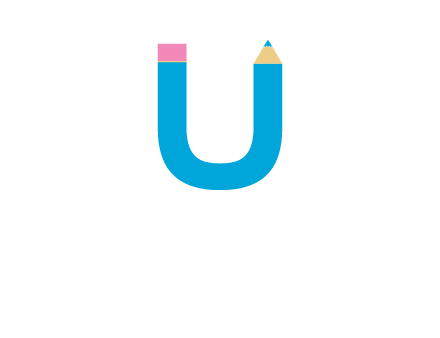 letter U with pencil