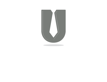 letter U logo with tie icon