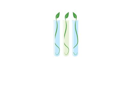 leaves in test tubes research logo