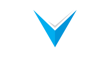 letter V forming arrow and check