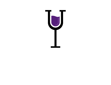 letter Y in wine glass