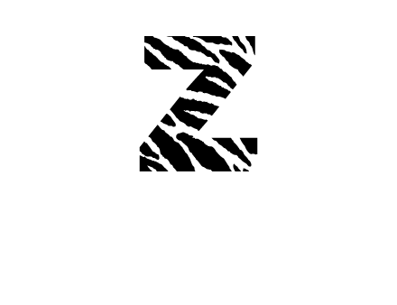 letter Z with zebra pattern