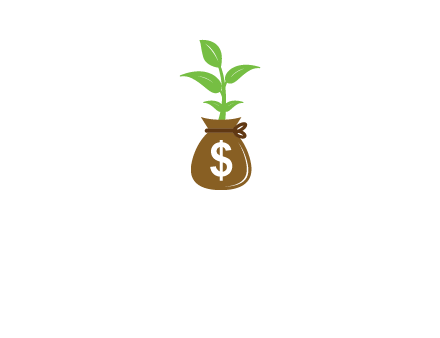 money bag with plant