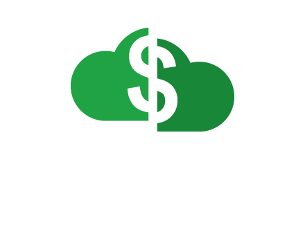 cloud shape with dollar logo