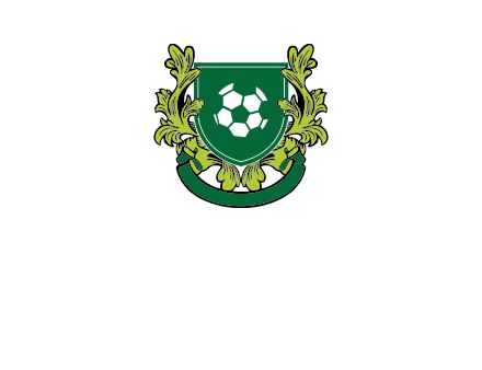 green leaf and football shield logo