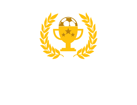 champion cup with football logo