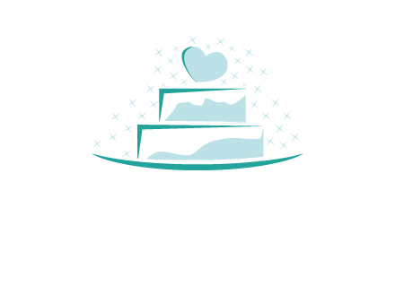 heart and stars on cake logo