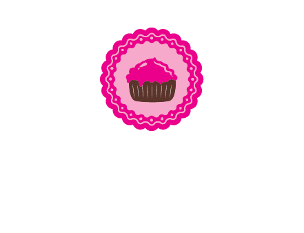 cupcake logo in circle