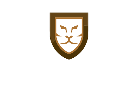 lion face in shield logo