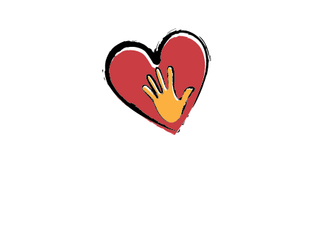 hand in heart shape logo