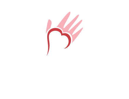 hand heart shape logo