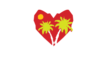 palm tree in heart logo