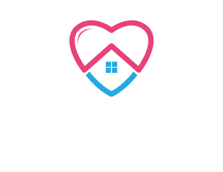 Heart shape with home icon