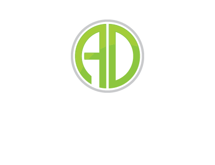 letters A and D in a circle logo