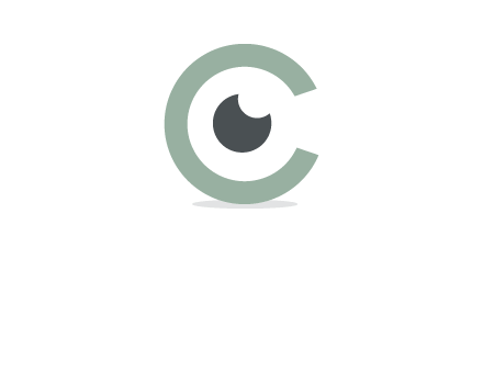 contact lenses forming letter C logo