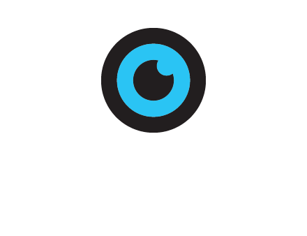 a round cartoon eye forming the letter O