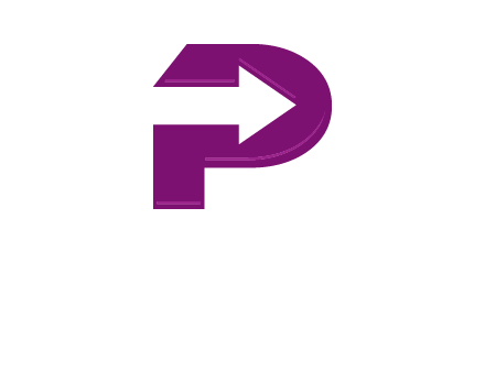 arrow inside letter P