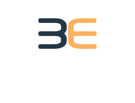 letters B and E logo