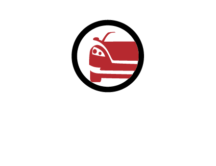 abstract car in circle transportation logo 