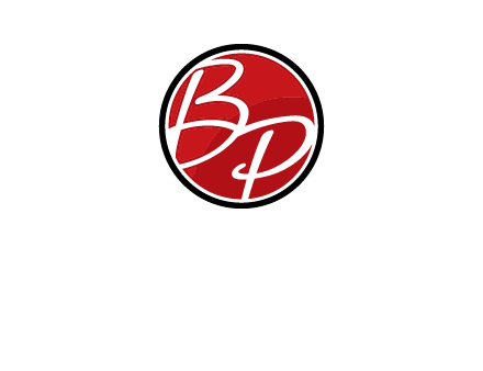 letters b and p in circular logo