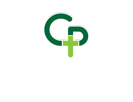 letter C and letter P forming first aid sign