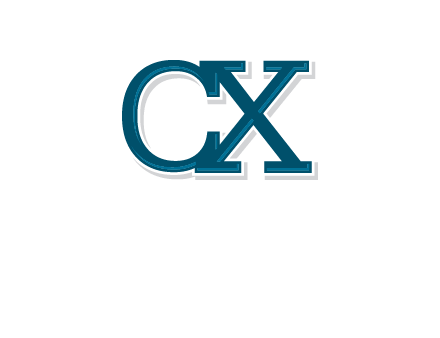 serif font letter C and letter X together